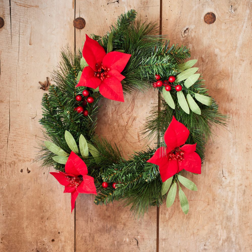 couronne poinsettias
