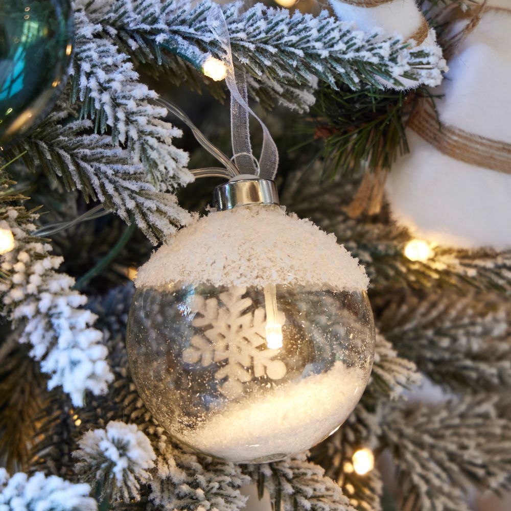 boule de noël effet neige