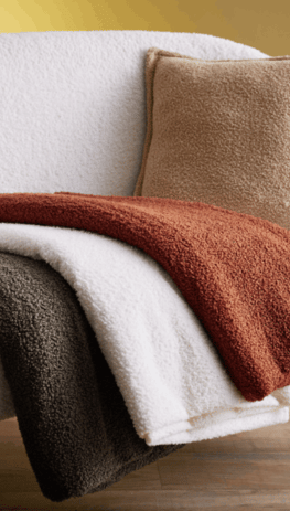 Coussin, plaid et tapis