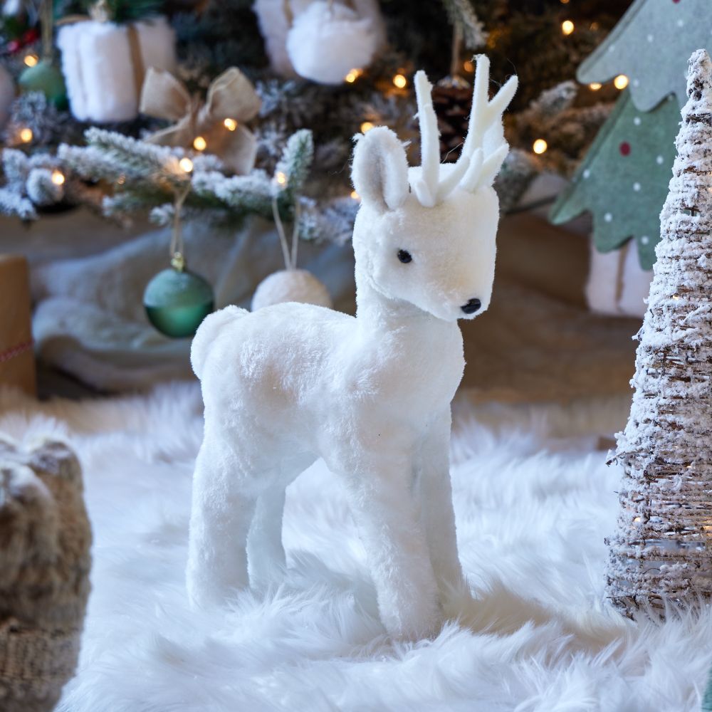 Peluche renne blanc 