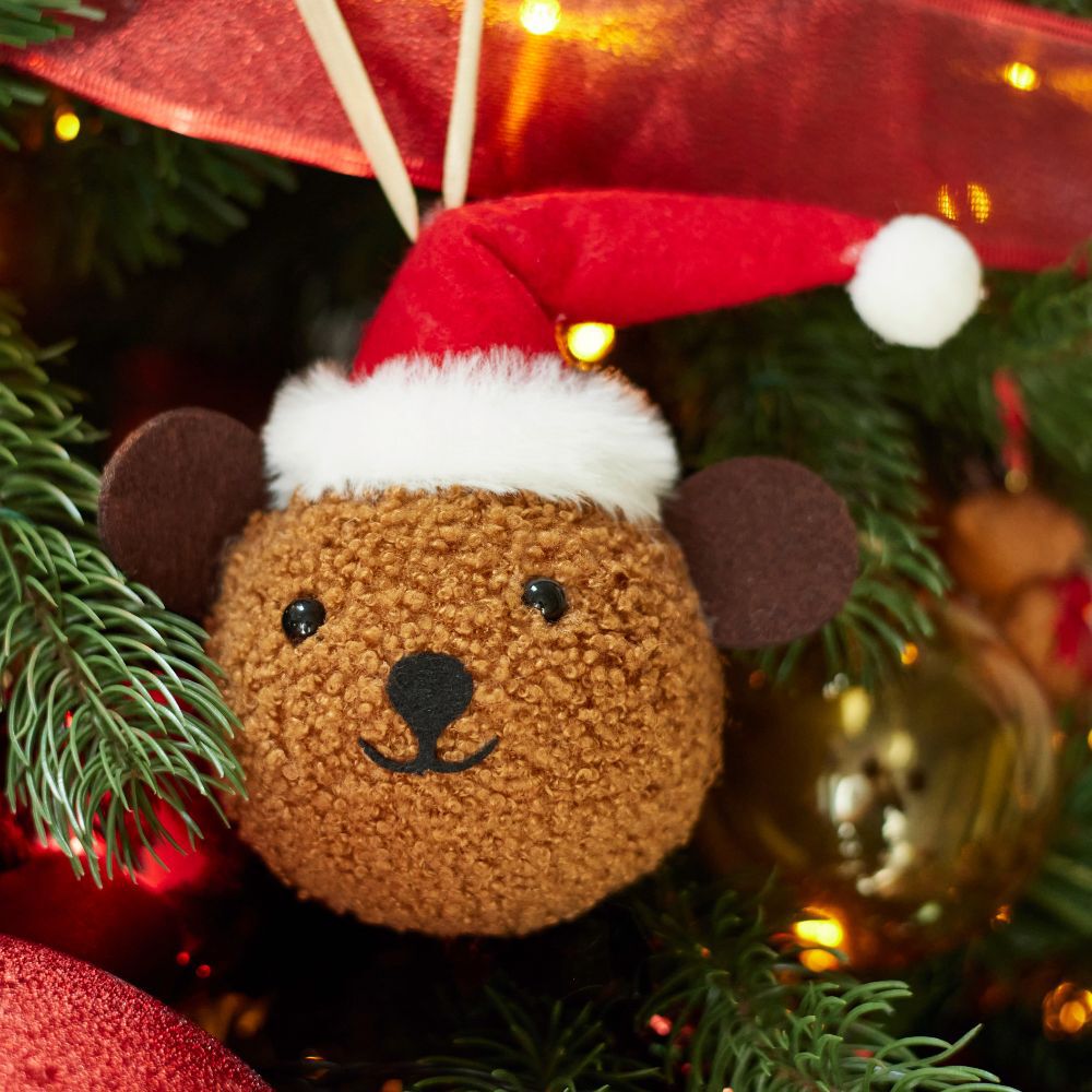 boule sapin ourson peluche