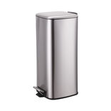 Poubelle p&eacute;dale gris m&eacute;tallis&eacute; 30L