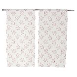 Vitrage blanc &agrave; fleurs L120X60 cm x2