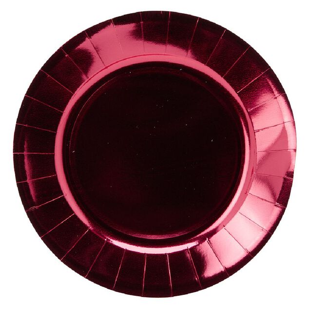 Lot de 10 assiettes dessert en carton rouge brillant &Oslash;18 cm