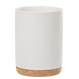 Gobelet c&eacute;ramique blanc avec fond li&egrave;ge