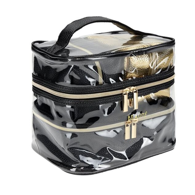 Trousse de toilette 2 compartiments + 3 trousses 22x15xH13cm (3 mod&egrave;les)