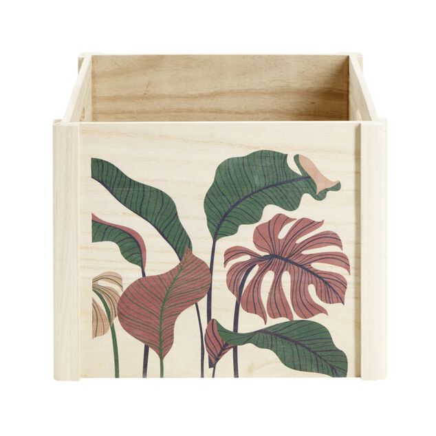 Bo&icirc;te de rangement ouvert en bois 34x28xH34cm (2 mod&egrave;les)