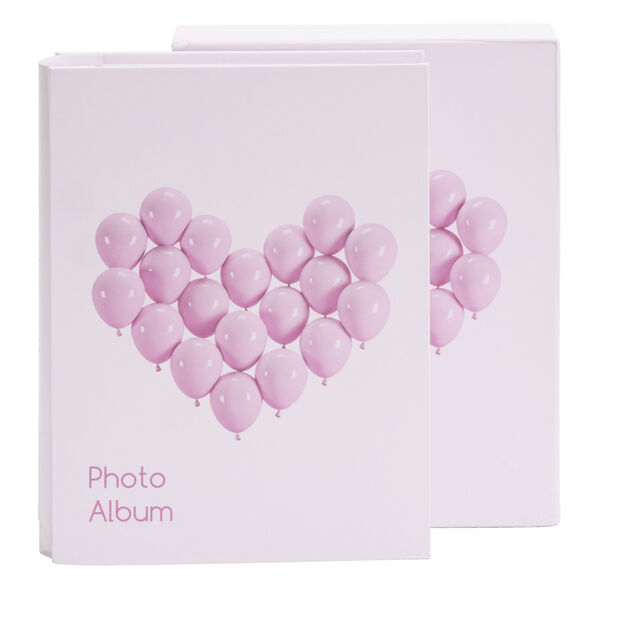 Album photo motif coeur 21x26cm - 2 mod&egrave;les rose ou bleu