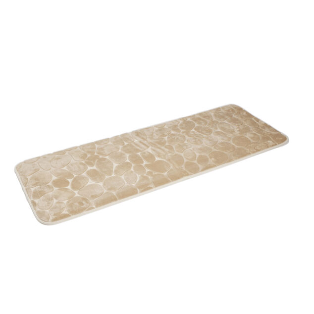 Tapis de bain motif galet 45x120cm - 2 mod&egrave;les marron ou gris