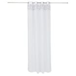Voilage polyester 140x240cm imprim&eacute; gris et blanc