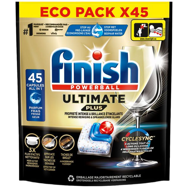Tablette lave-vaisselle Finish Powerball Ultimate Plus 45 capsules