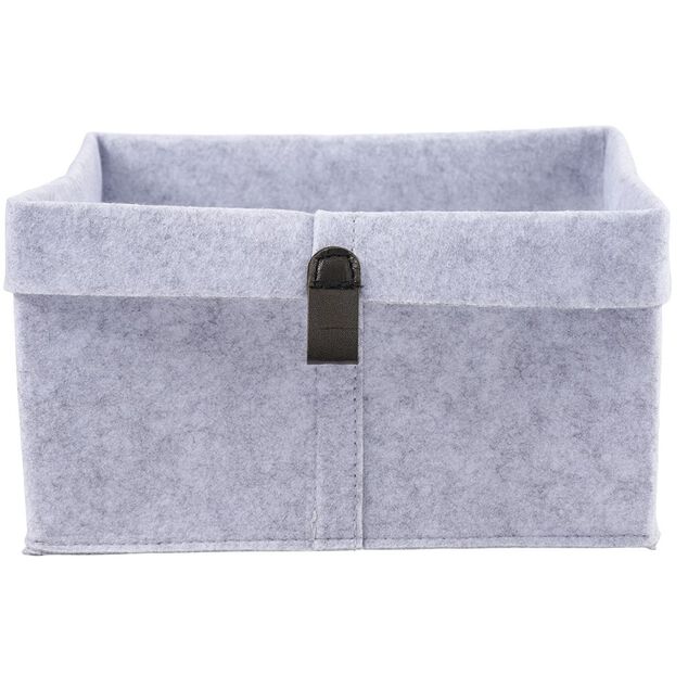 Pani&egrave;re de rangement feutrine gris 25x25xH18cm