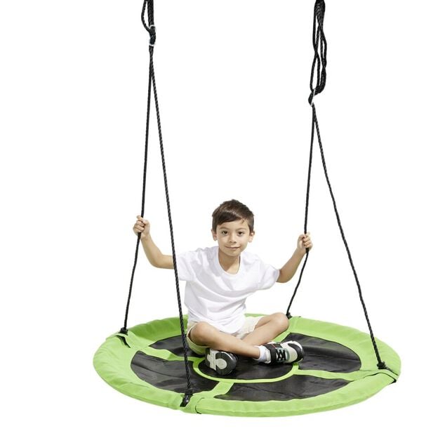 Balan&ccedil;oire ronde nid d'oiseau vert et noir &Oslash;110xH160cm