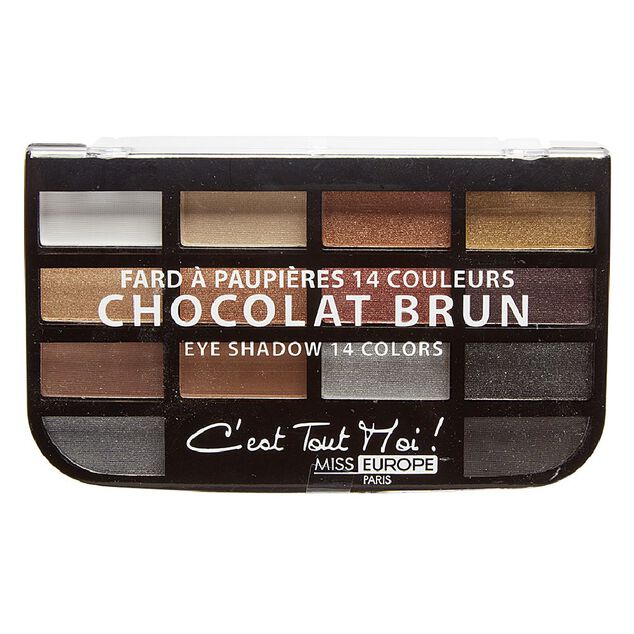 Palette Ombre paupi&egrave;re x14 teintes chocolat brun n&deg;01