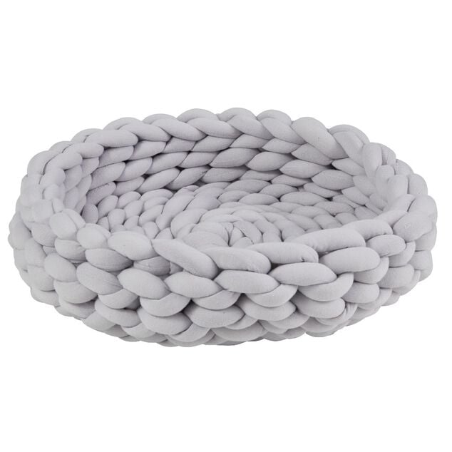 Panier couchage chat tress&eacute; gris &Oslash;40cm