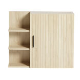 Meuble mural salle de bain en bois avec 1 porte et 3 tablettes 60x14xH50cm