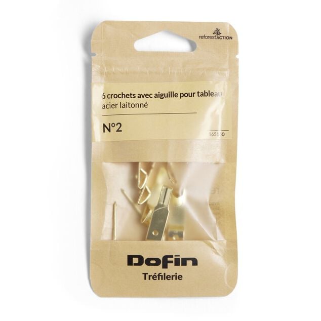 Lot de 6 crochets N&deg;2 pour tableau avec aiguille
