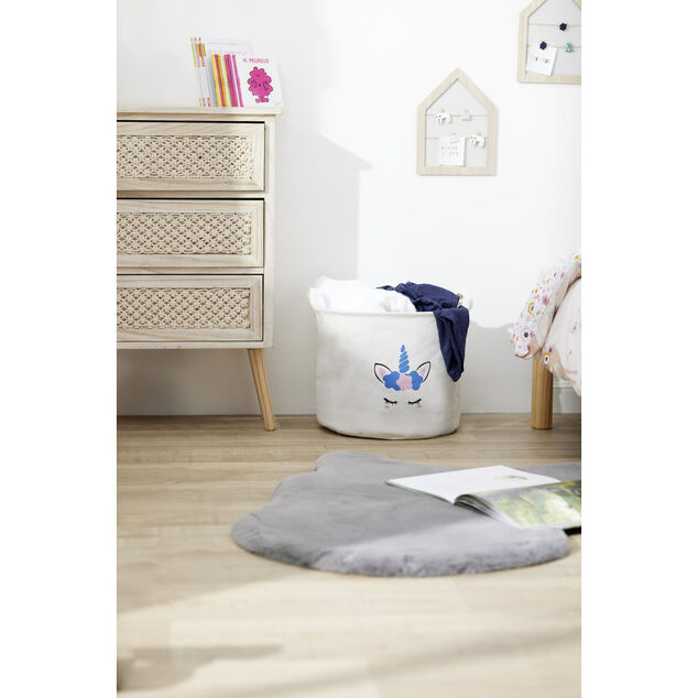 Panier &agrave; linge en toile enfant &Oslash;30xH25cm (2 mod&egrave;les)