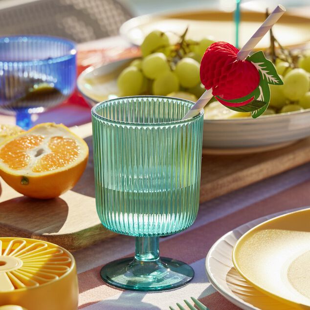 Verre &agrave; pied plastique vert 30cl