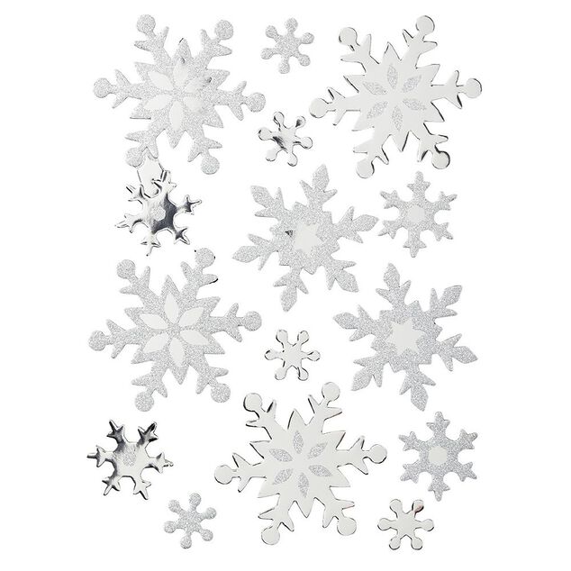 Sticker de Noël flocon de neige gris argenté