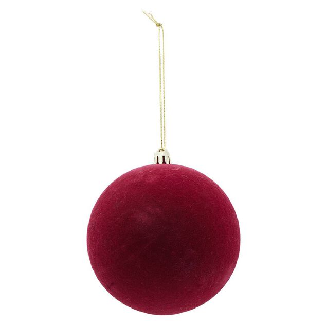 Boule de No&euml;l velours uni &Oslash;10 cm
