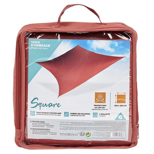 Voile d'ombrage Carr&eacute;e terracotta