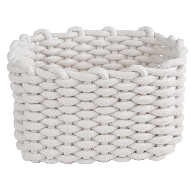 Pani&egrave;re en coton effet tricot 27x22xH.16 cm