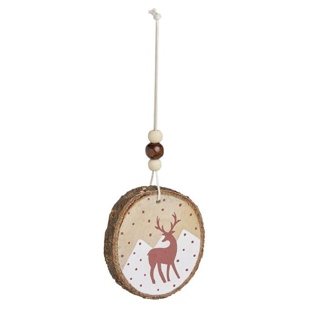 Décoration à suspendre rondin bois animaux de la forêt Ø6cm