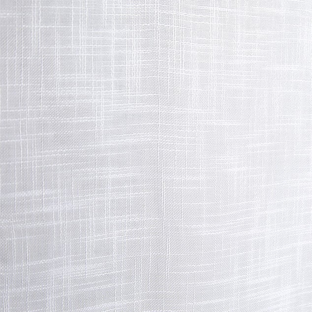 Vitrage droit &agrave; passants x2 effet lin blanc uni 60x90cm