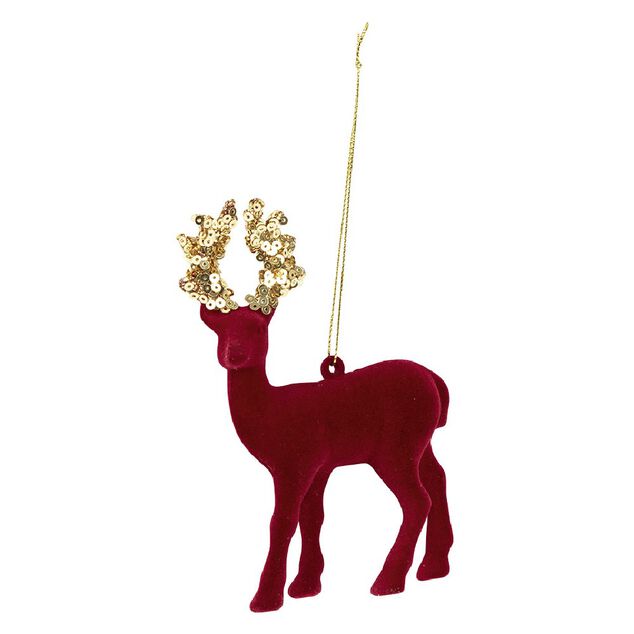 Suspension de No&euml;l Renne en velours