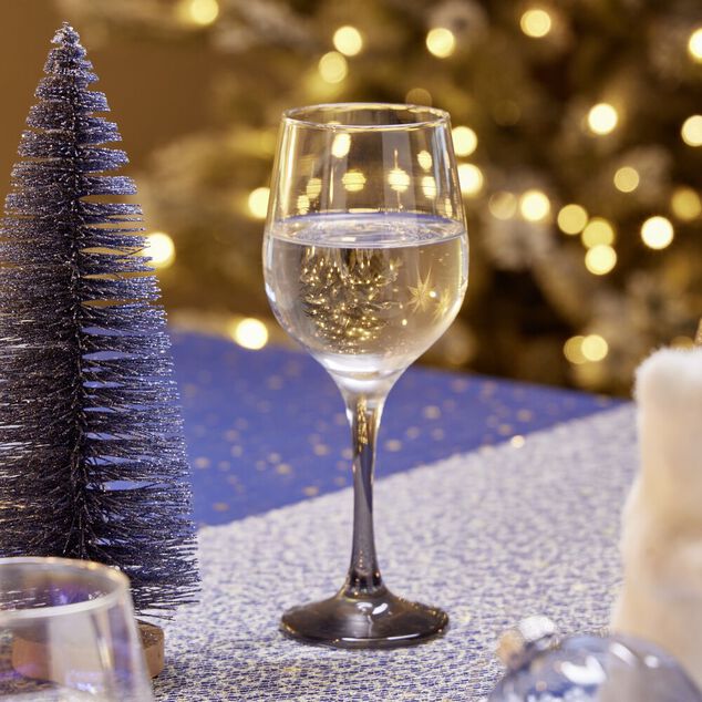 Verre à vin x3 avec pied gris fumé 39,5cl