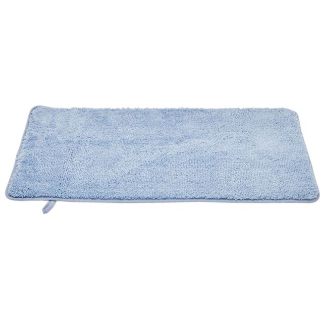 Tapis de bain m&eacute;moire de forme bleu 75x45cm