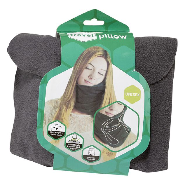 Coussin de voyage tour de cou polyester gris