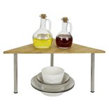 Étagère 2 niveaux en bambou 33x33xH20cm