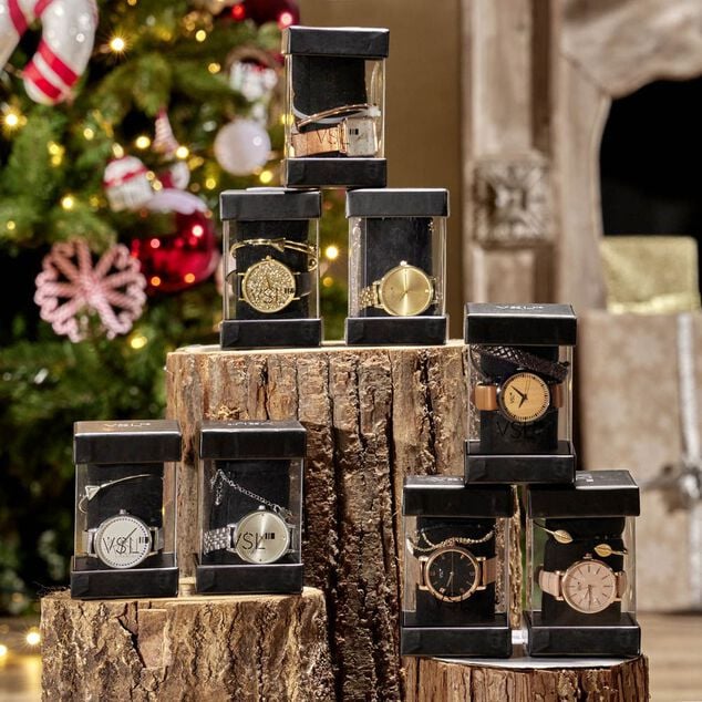 Coffret montre effet bois + 1 bracelet