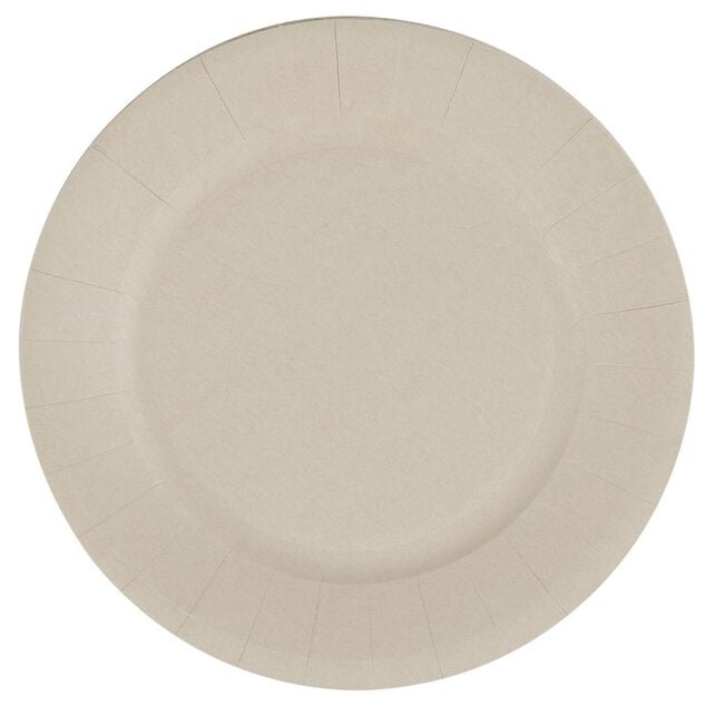 Lot de 10 assiettes en carton uni lin Ø18 cm