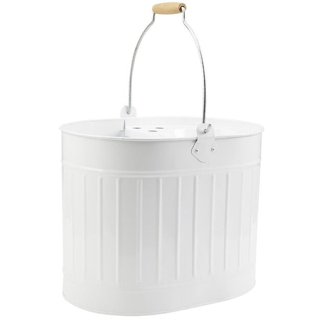 Seau essoreur vintage m&eacute;tal et bois anti corrosion 14L