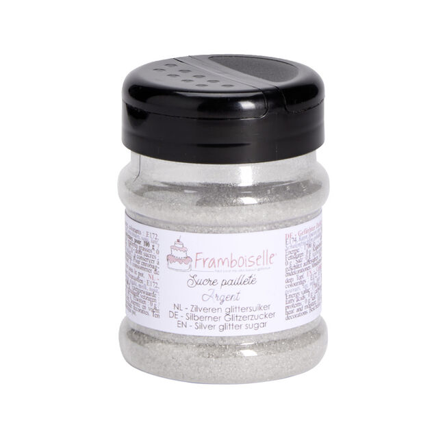 Sucre paillet&eacute; argent&eacute; Framboiselle 160gr
