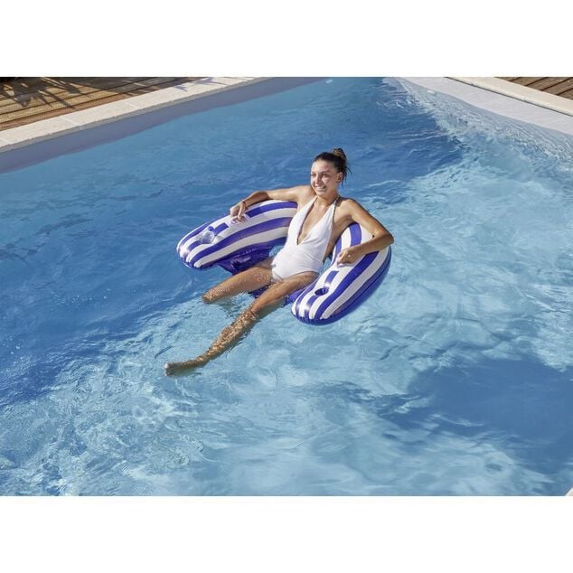 Si&egrave;ge gonflable &agrave; rayures 115x90cm - 3 mod&egrave;les