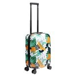 Valise cabine 39L trolley plastique ABS motif tropical avec cadenas 35x23xH57cm