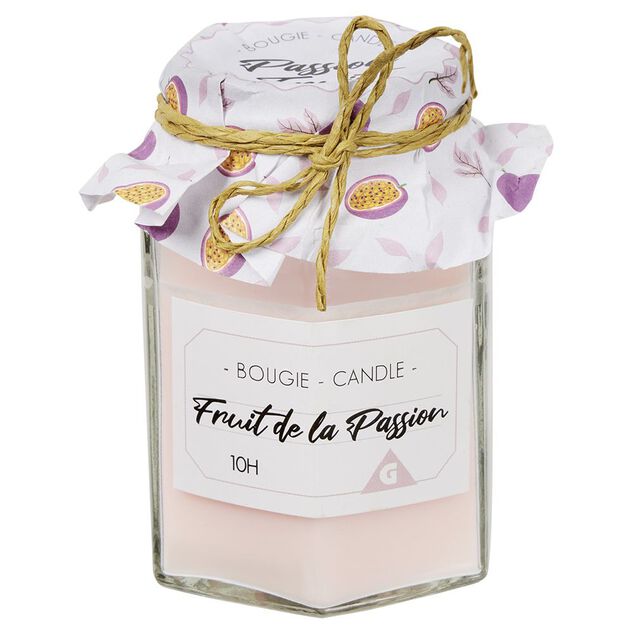 Bougie parfum&eacute;e dans verre imitation pot de confiture