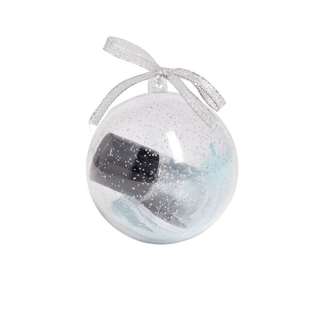Boule coffret cadeau lime et vernis paillet&eacute; gris &Oslash;8cm