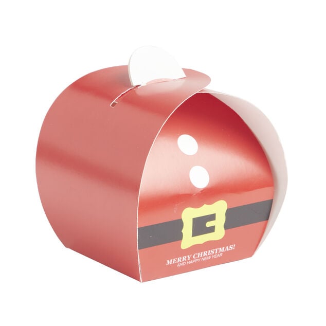 Lot de 4 bo&icirc;tes cadeaux forme tenue P&egrave;re No&euml;l 10x10xH10,5cm