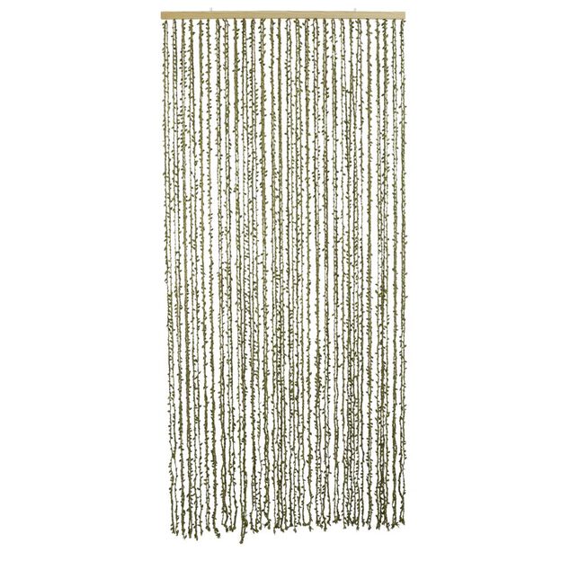 Rideau de porte jute feuillage vert 90xH200cm