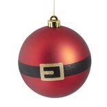 Boule de No&euml;l XL ceinture P&egrave;re No&euml;l rouge &Oslash;14cm