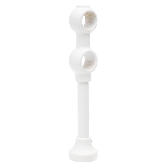 Support de tringle double &agrave; oeil en bois certifi&eacute; FSC&reg; Blanc &Oslash;28 mm