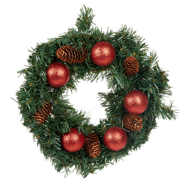 Couronne sapin et pomme de pin artificiel