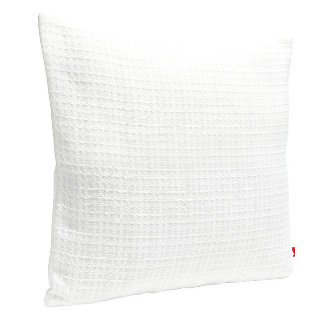 Housse de coussin carr&eacute;e nid d'abeille 40x40cm - 2 mod&egrave;les blanc ou gris