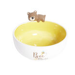 Bol ours dolomite blanc et jaune &Oslash;14,5cm
