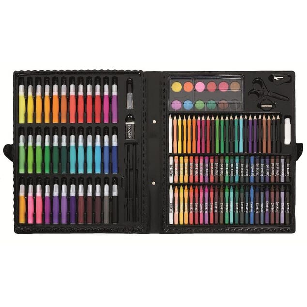 Mallette de coloriage compl&egrave;te valisette cr&eacute;ative 130 pi&egrave;ces